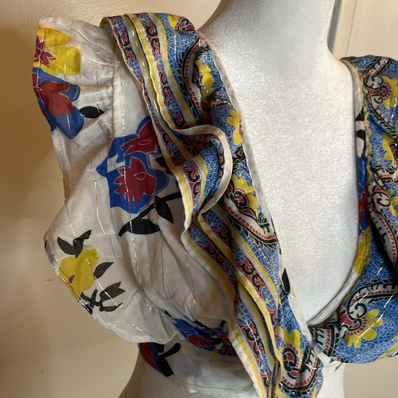 [PLACE NATIONALE] Colorful Ruffle Crop Top - Size Small - Picture 4 of 9